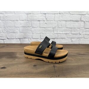 Reef Banded Horizon 2.5 Women's Black Platform Slide Sandals Size 10 EUR 41